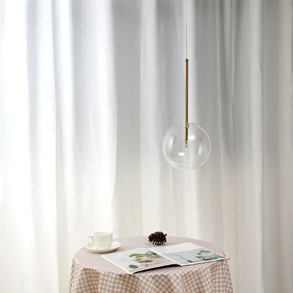 Gold Glass Ball Kitchen Pendant