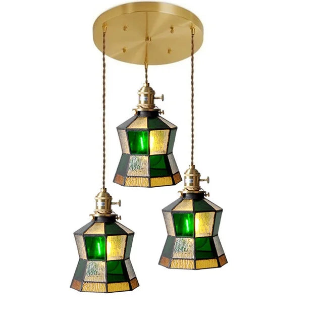 DecorBites™ Glass Copper Pendant Light with Wood Knob Switch: Modern Nordic LED Hanging Lamp