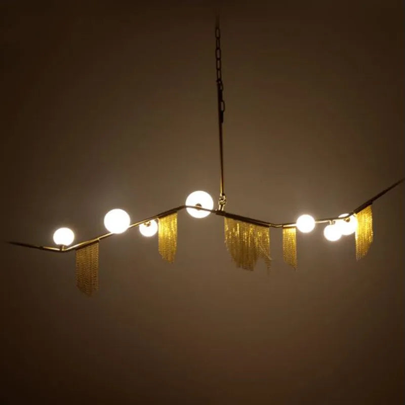 DecorBites™ Gold Bubble Chandelier G9 LED Tassel Kitchen Island Lighting