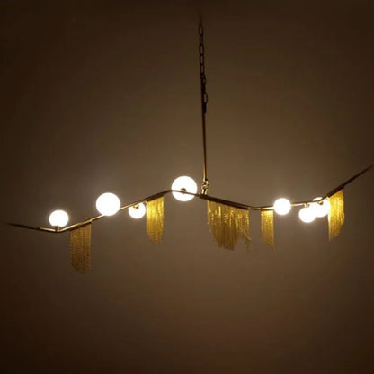 DecorBites™ Gold Bubble Chandelier G9 LED Tassel Kitchen Island Lighting