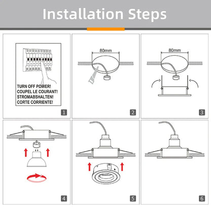 DecorBites™ Adjustable LED Ceiling Downlight Frame with GU10/MR16 Holder for Spot Lighting