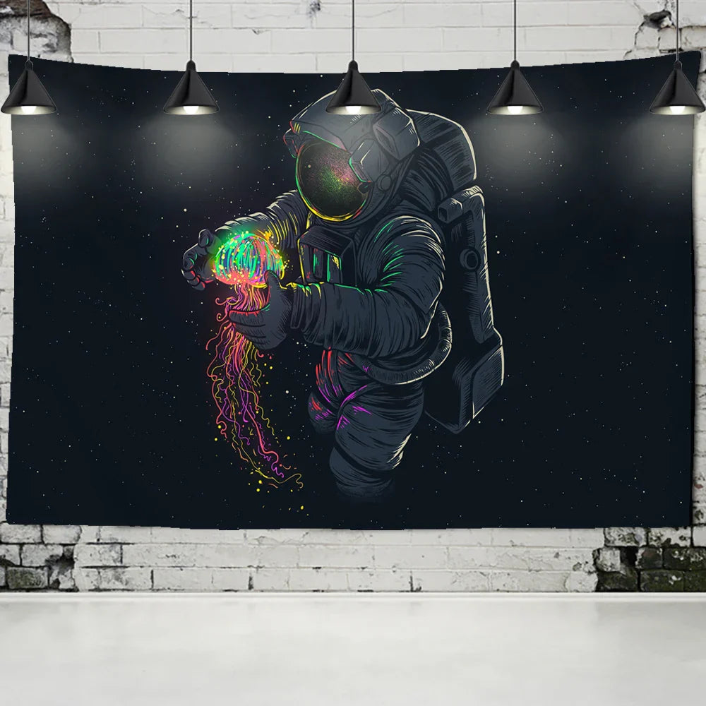 Astronaut Boho Tapestry Wall Hanging