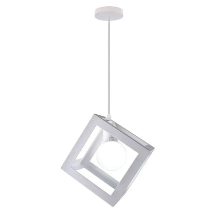 DecorBites™ Geometric Cube Pendant Lights Trio Metal Shades Square Ceiling Lamps