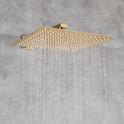 DecorBites™ Gold Rainfall Shower Head Massage System Wall Mounted Bath Mixer Tap