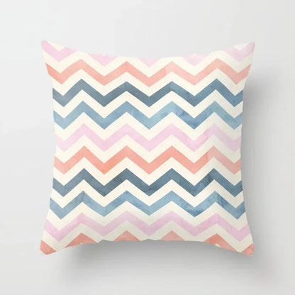 DecorBites™ Geometric Stitch Print Pillow Cover - Modern Minimalist Office Cushion