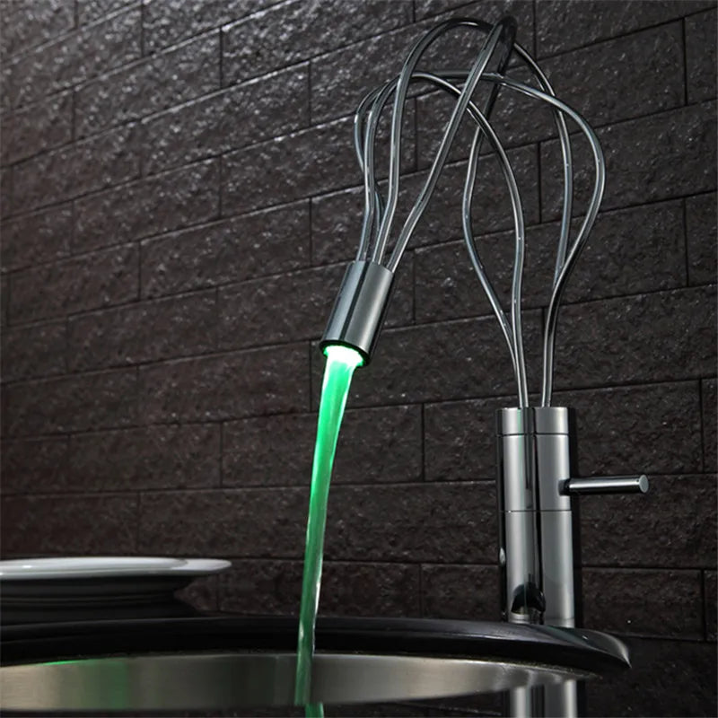 DecorBites™ LED Waterfall Bathroom Faucet Chrome Basin Mixer Tap Single Handle