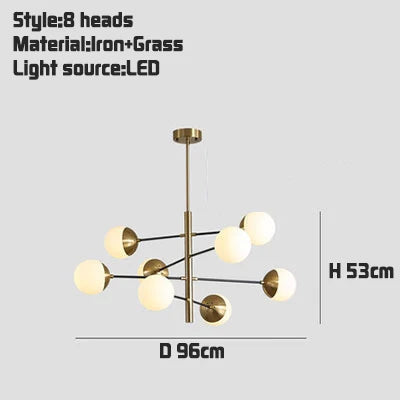 DecorBites™ Golden Glass Magic Bean Chandelier: Modern Luxury for Living Room & Dining Room