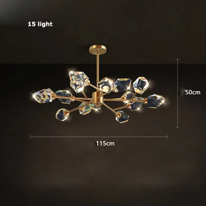 DecorBites™ Crystal Copper Round Chandelier: Elegant LED Suspension Lamp for Dinning Room