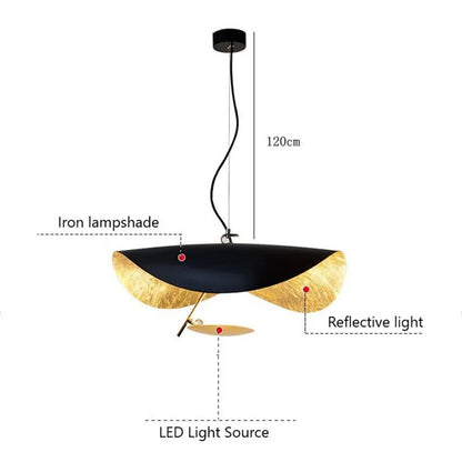 DecorBites™ Lederam Manta Pendant Lamp Flying Saucer Hat industrial retro design white black