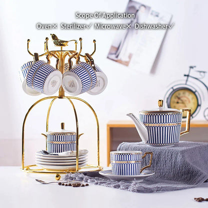 DecorBites™ Gold Porcelain Coffee & Tea Set - Luxury Bone China Porcelain Coffeeware