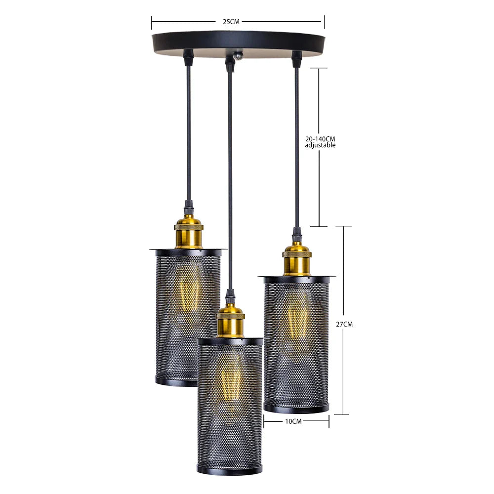Black Iron Cage Pendant Light