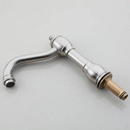 DecorBites™ Dual Handle Nickel Brush Bathroom Sink Tap Swivel Spray Mixer Faucet