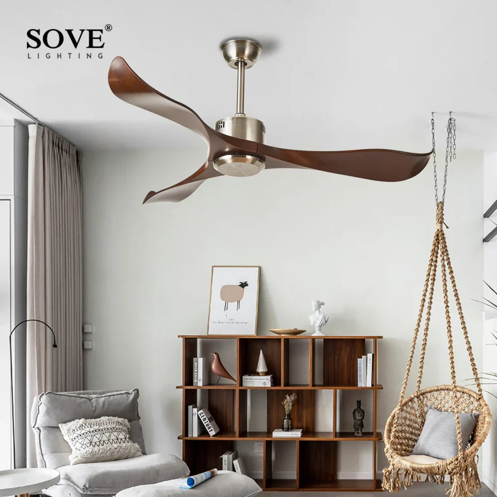 DecorBites™ 52" DC Remote Control Plastic Blade Ceiling Fan (No Lights)
