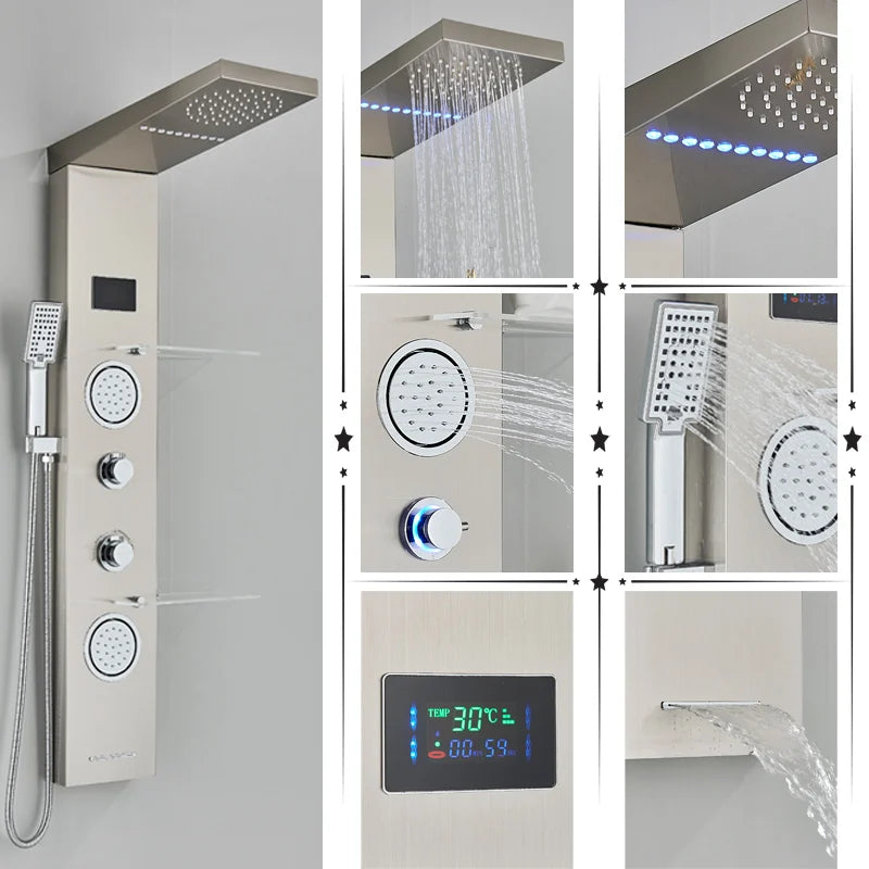 Nickel Shower Panel Set