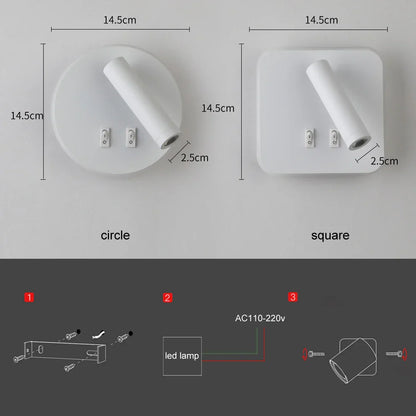 DecorBites™ Adjustable 10W Wall Light Sconce Lamp with Switch - Hotel Bedroom Study Reading