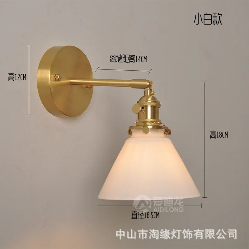 Copper Glass LED Sconce Japanese Style Stairway