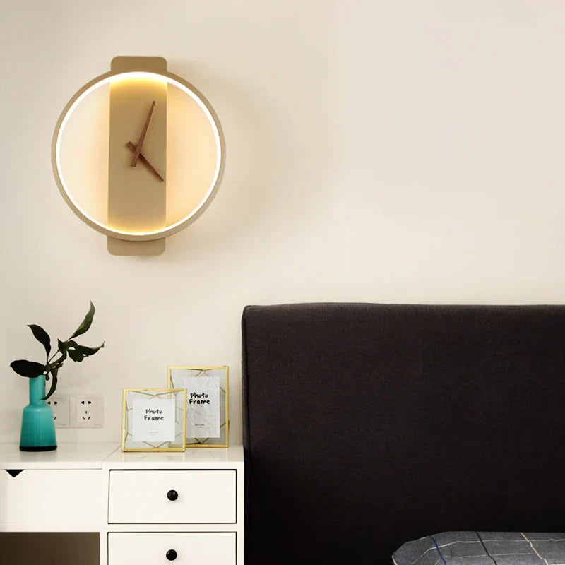 DecorBites™ LED Wall Clock Lamp Indoor Light Fixture Home Decor Bedroom Living Room