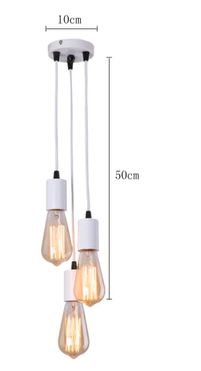 DecorBites™ 3-Head LED Pendant Lamp Industrial Ceiling E27 Retro Hanging Light