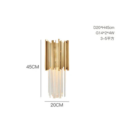 DecorBites™ Golden Stainless Steel Crystal Chandelier for Elegant Foyer Lighting
