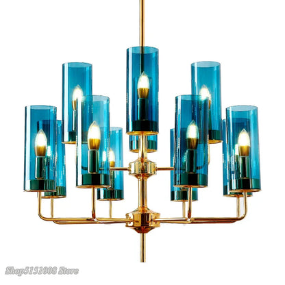 DecorBites™ Glass Chandelier: Luxury Nordic LED Hanging Lamp for Living Room, Dining Room, Bedroom