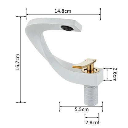 DecorBites™ Gold White Bathroom Basin Faucet Cold Hot Water Mixer Sink Tap