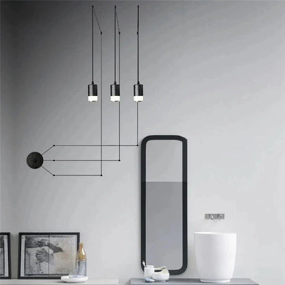DecorBites™ Industrial Iron Art LED Pendant Light - Black Minimalist Wall Lamp