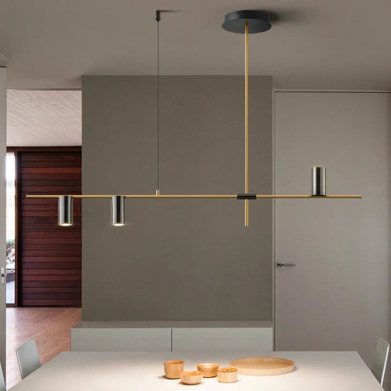 DecorBites™ Designer Black Long Chandelier Lights for Modern Minimalist Dining Room
