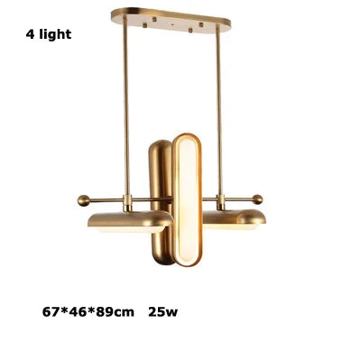 Gold Iron Glass Chandelier