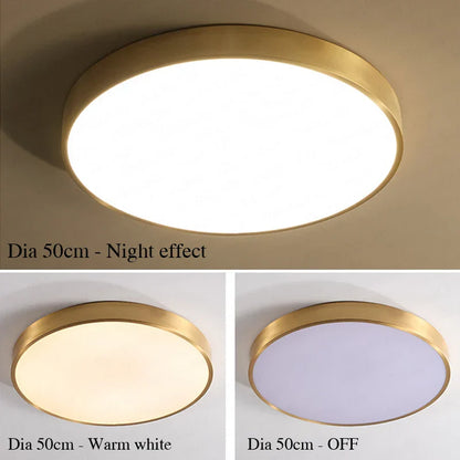 DecorBites™ Copper Thin LED Round Ceiling Light for Bedroom, Living Room, and Dining Room