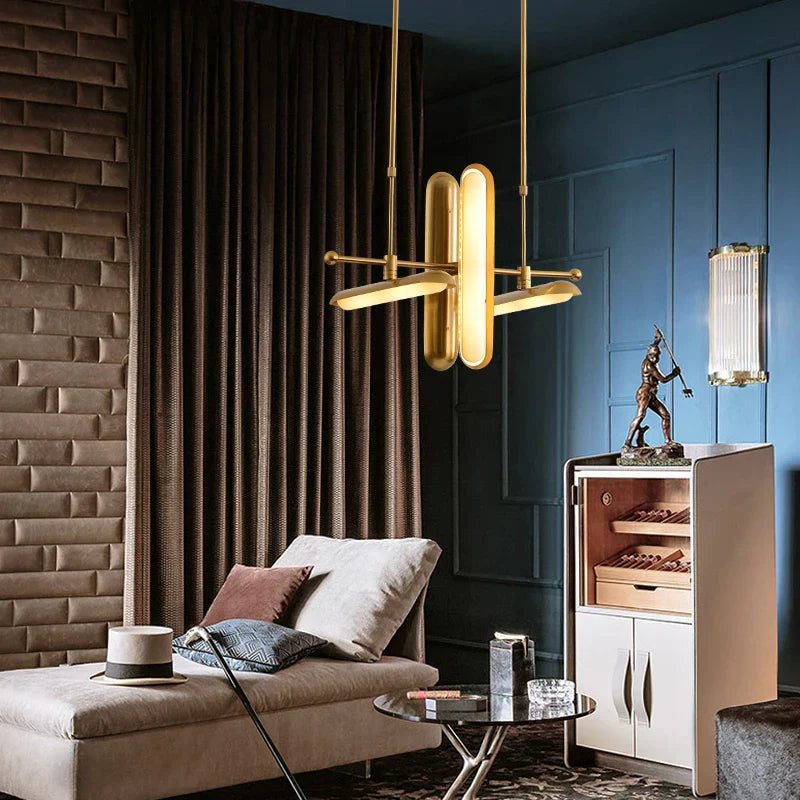 DecorBites™ Gold Iron Glass Chandelier for Dinning Room - Art Deco Lighting