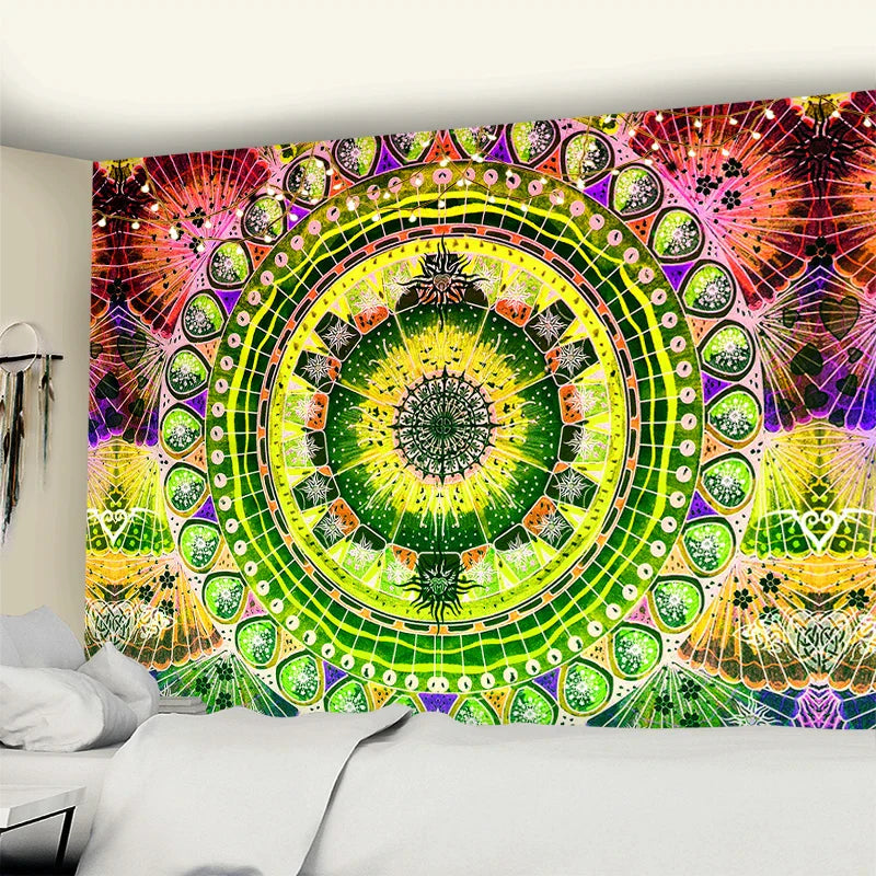 DecorBites™ Grey Mandala Carpet Tapestry Wall Hanging Decor Hippie Yoga Mat Tapestries