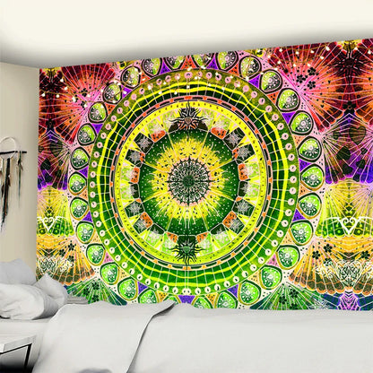 DecorBites™ Grey Mandala Carpet Tapestry Wall Hanging Decor Hippie Yoga Mat Tapestries