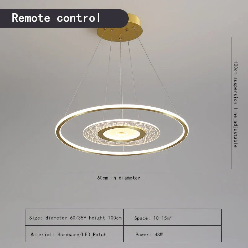 DecorBites™ Acrylic Remote Control Chandelier: Modern Nordic Lighting for Home Decor