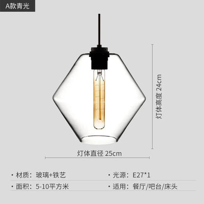 DecorBites™ Geometric Glass Pendant Light Collection: Modern Crystalline Pendant Series