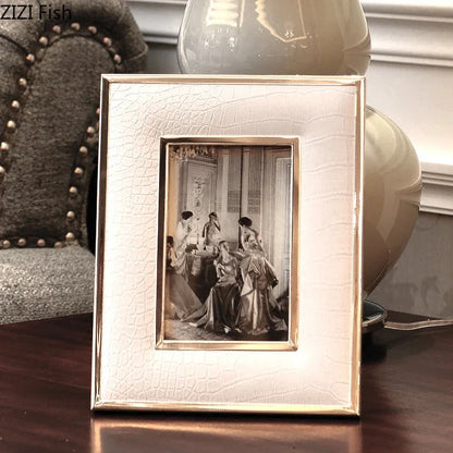 DecorBites™ Crocodile Leather Modern Photo Frame for Living Room Decor & Gifts
