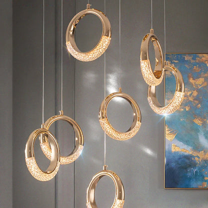 DecorBites™ Gold LED Pendant Light - Elegant Adjustable Chandelier for Indoor Home decor
