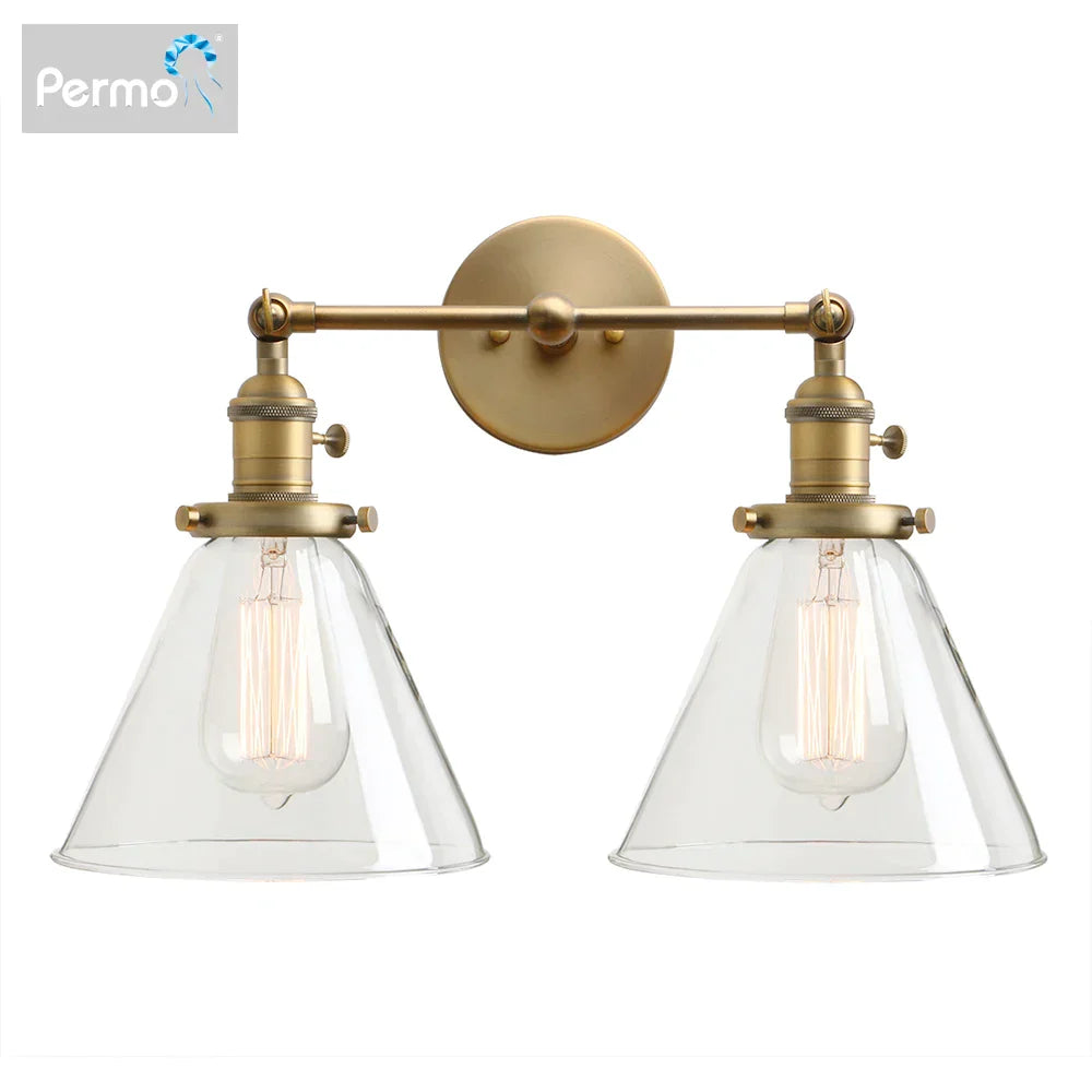 DecorBites™ Funnel Glass Wall Sconce Light Fixture for Bedroom and Loft Decor