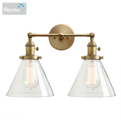 DecorBites™ Funnel Glass Wall Sconce Light Fixture for Bedroom and Loft Decor
