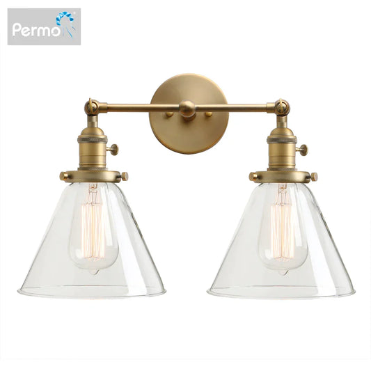 DecorBites™ Funnel Glass Wall Sconce Light Fixture for Bedroom and Loft Decor