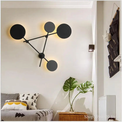 DecorBites™ Geometric Iron Wall Lamp: Modern Nordic Design, LED, Living Room & Bedroom Décor