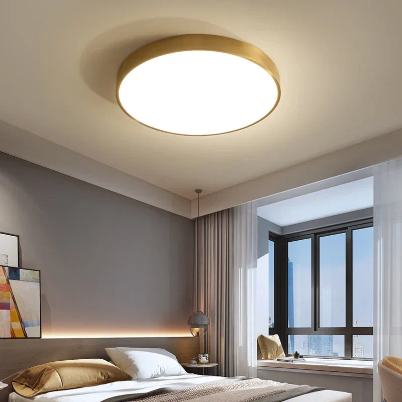DecorBites™ Copper Thin LED Round Ceiling Light for Bedroom, Living Room, and Dining Room