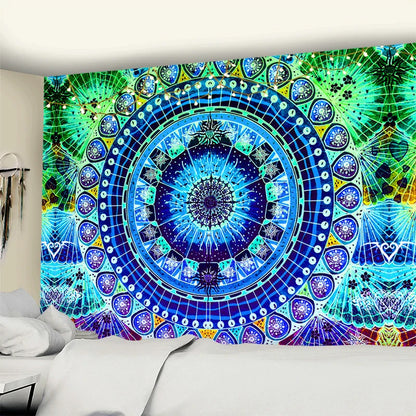 DecorBites™ Grey Mandala Carpet Tapestry Wall Hanging Decor Hippie Yoga Mat Tapestries