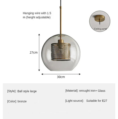 DecorBites™ Glass Ball LED Pendant Lamp for Modern Nordic Bedroom Kitchen Living Room Lighting