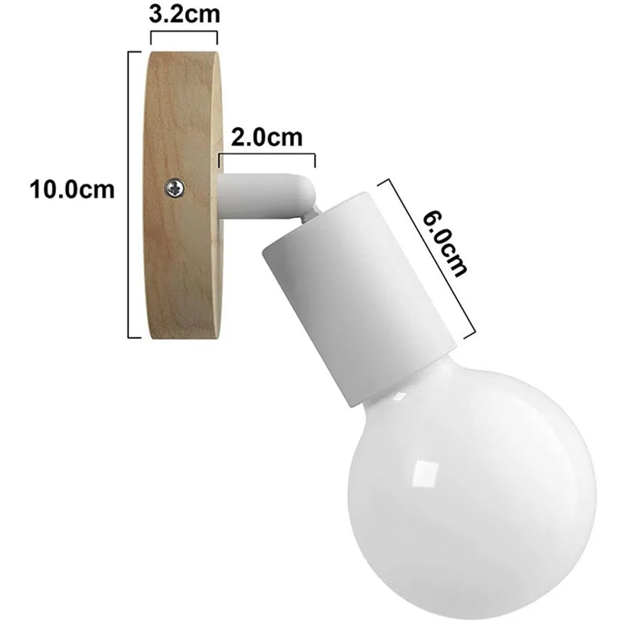 DecorBites™ LED Wood Wall Sconce Modern E27 Base Fixture for Aisle Lighting