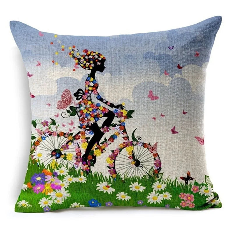 DecorBites™ Green Leaves Decorative Throw Pillowcase 45*45cm for Sofa Home Decor