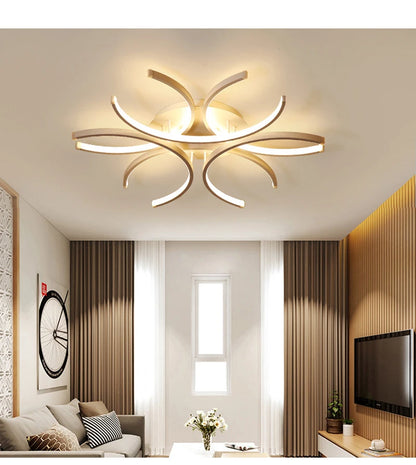 Led Chandelier Lights White Modern Ceiling Lamp Bedroom Circle Attic Living Dining Room Kitchen Interior Light Fixture
