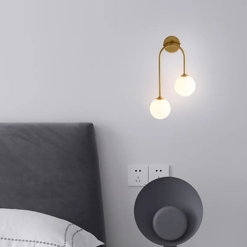 Gold Nordic Wall Sconce With Warm LED For Bedroom