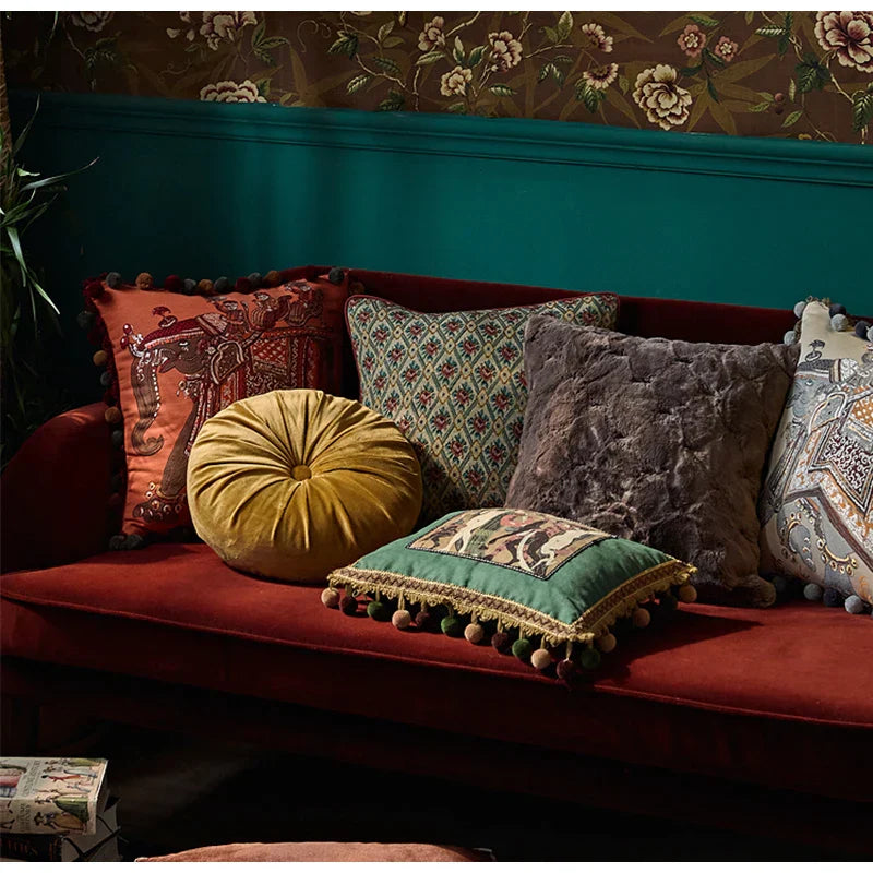 DecorBites™ American Luxe Retro Cushion Covers: Original Design Throw Pillow Case for Sofa