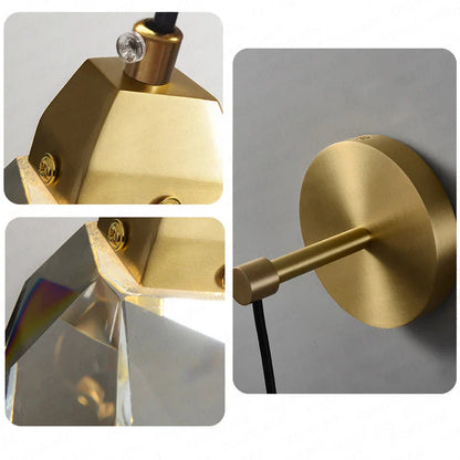 DecorBites™ Crystal Copper LED Wall Lamp for Bedroom and Stairs