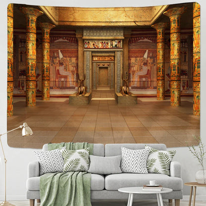 DecorBites™ Egyptian Building Tapestry Wall Hanging for Bohemian Bedroom Decor